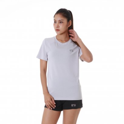 TL V-LITE RUNNING t-shirt  เสื้อวิ่งคอวีรุ่น TL V-LITE(เทา)